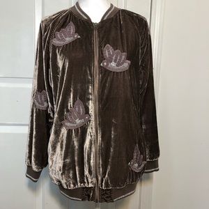 Hei Hei crushed velvet bomber Jacket